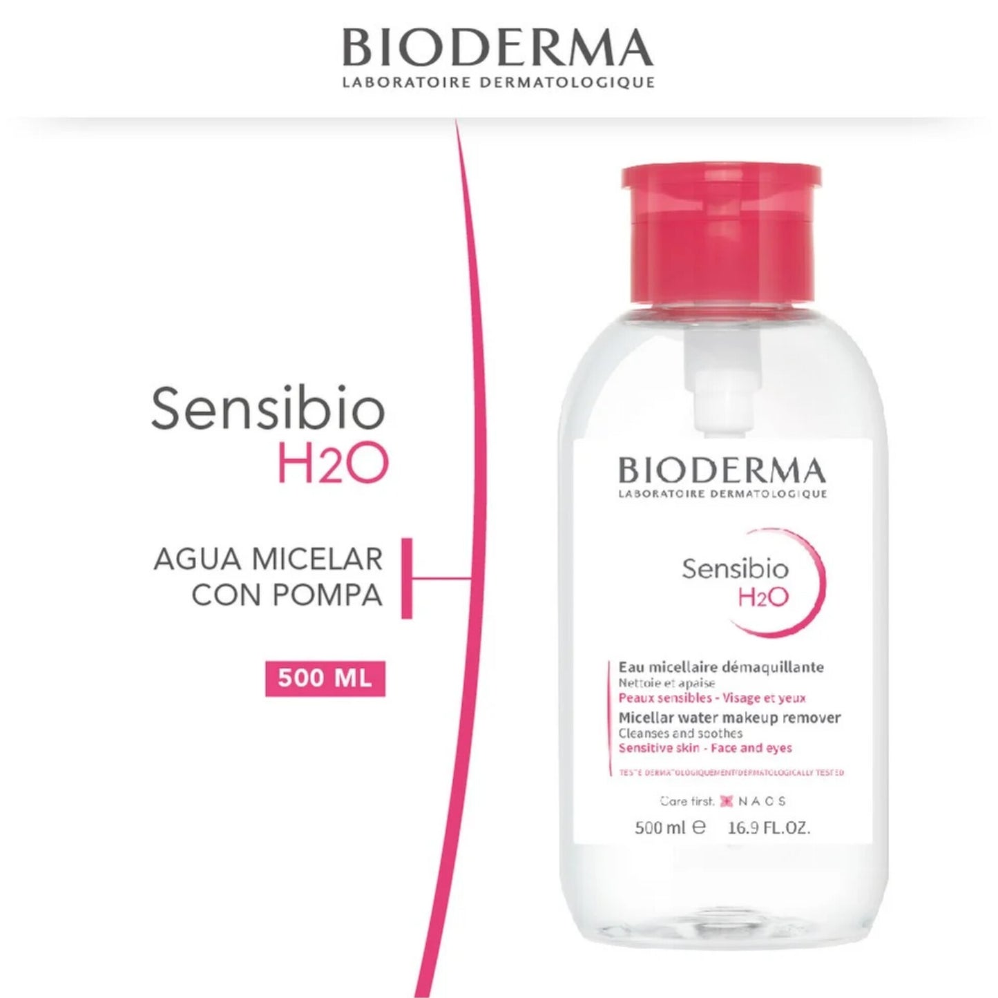 Bioderma - Sensibio H2O Agua Micelar 500ml Con Pompa