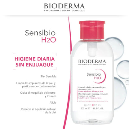 Bioderma - Sensibio H2O Agua Micelar 500ml Con Pompa